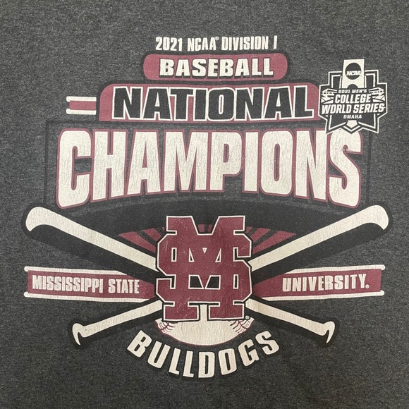 Champion NCAA Baseball National Champions T-Shirt Mississippi State Bulldogs - Picture 5 of 6